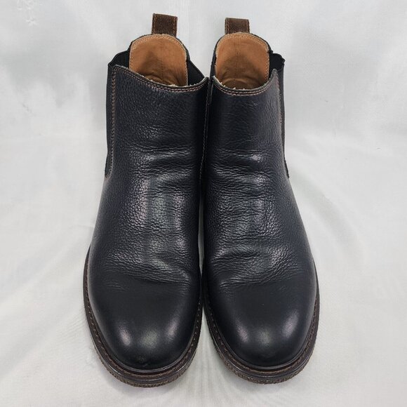 Dockers Florsheim Leather Slip On Ankle Boots Black Classic Anti Slip Size Men 9 - Picture 2 of 9